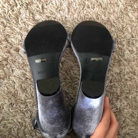 BAMBOO crushed velvet block heels - Picture 6 of 6